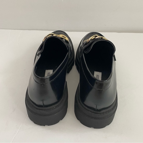 Steve Madden Makira Black Chunky Loafers with Gold Chain Size 8.5 - Picture 8 of 9